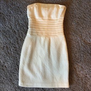 Bebe cream colored strapless dress!